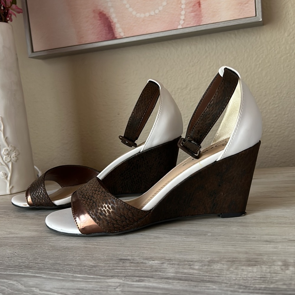 Sonata snake and metallic ankle strap wedge - Picture 2 of 6
